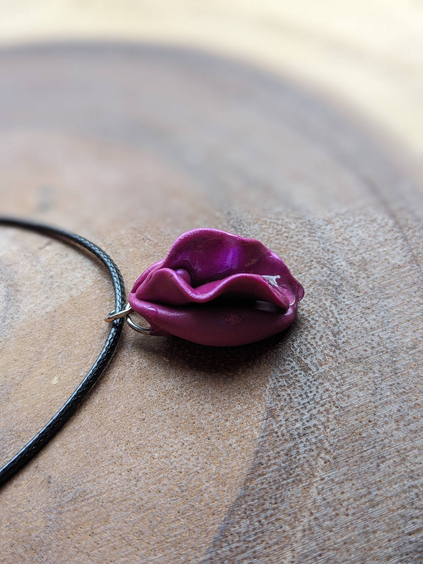 Fuchsia Vulva Necklace Luscious Lips Collection by Melinda Love
