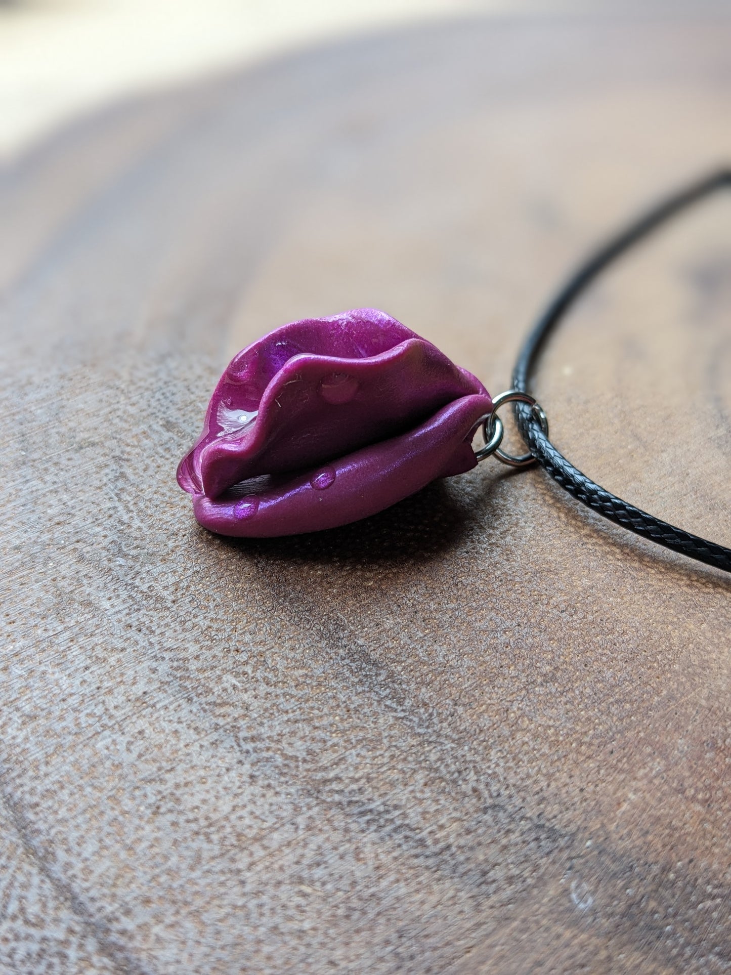 Fuchsia Vulva Necklace Luscious Lips Collection by Melinda Love